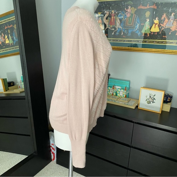 Stella and Dot Chevron V Neck Pullover in Blush- XL - Picture 4 of 6